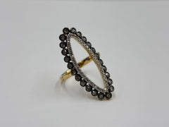 Rarities Sterling Silver Goldclad 0.76ctw Diamond Negative Space Oval Ring, Size 7