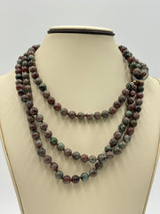 Rarities Sterling Silver Goldclad Garnet  Beaded Toggle Clasp Necklace, 60"