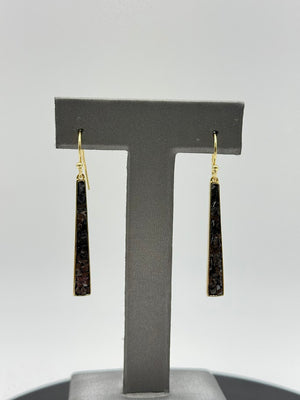 JoyaSterling Silver Goldclad crushed Diamond Drop Earrings, 2"