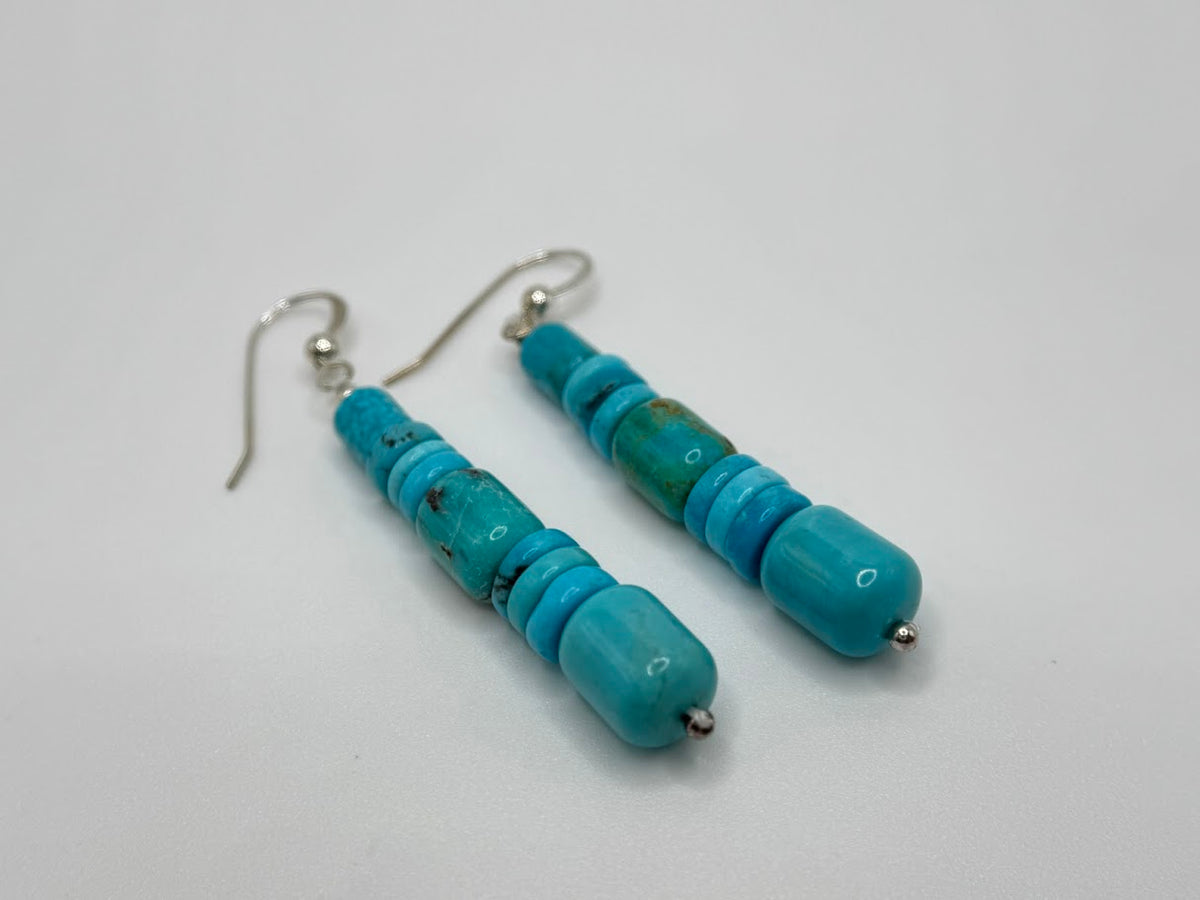 Jay King Sterling Silver Cloudy Mountain Turquoise Drop Earrings, 2"