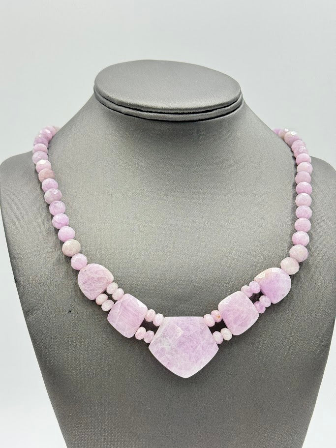 Jay King Sterling Silver Lavender Kunzite Beaded Necklace 18"