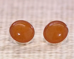 Jay King Sterling Silver Butterscotch Amber Round Stud Earrings