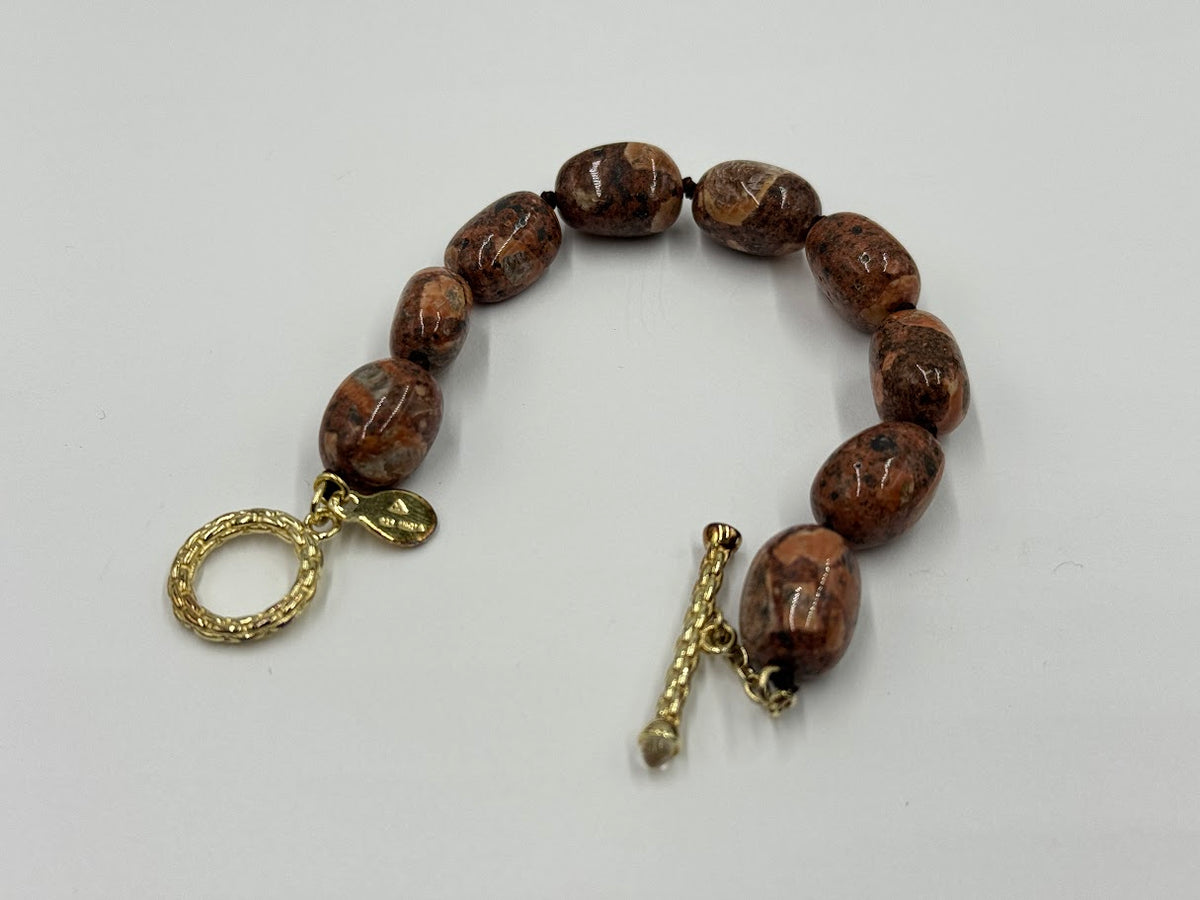 Rarities Sterling Silver Picture Jasper Beaded Bracelet, 7-1/4" (5-3/4" fit)