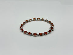 Paul Deasy Sterling Silver Citrine & White Topaz Tennis Bracelet, 8"