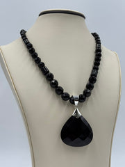 Jay King Sterling Silver Black Chalcedony Beaded Pendant Necklace, 18"