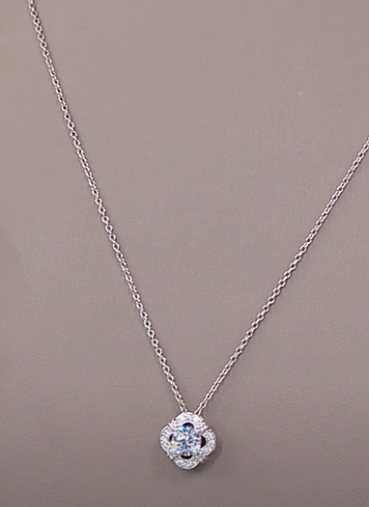 Absolute Sterling Silver Cubic Zirconia Round Cluster Pendant, 18"