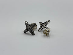 Rarities Sterling Silver Diamond "x" Stud Earrings.