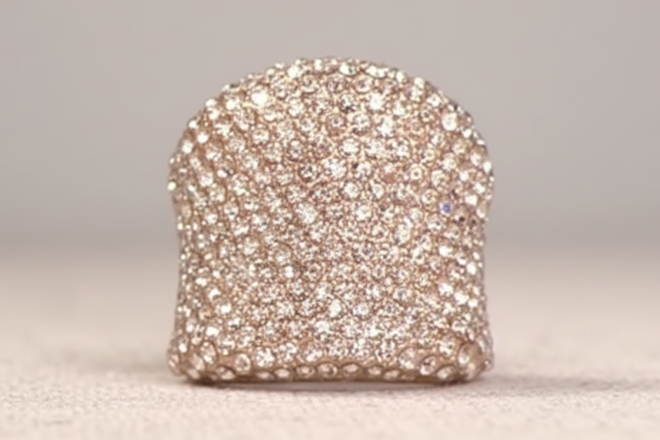 Joan Boyce Rosetone "Must Have" Pave Clear Crystal Ring, Size 6