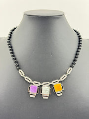 Jade of Yesteryear Multicolor Jade Statement Necklace, 18"