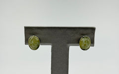 Jay King Sterling Silver Green Gemstone Faceted Stud Earrings.