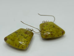 Jay King Sterling Silver Green Opal Drop Earrings, 1"