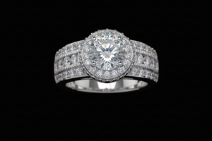 Absolute Sterling Silver Cubic Zirconia Pave Engagement Ring, Size 7