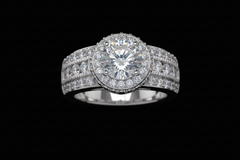 Absolute Sterling Silver Cubic Zirconia Pave Engagement Ring, Size 7