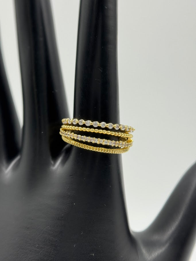 Baublebar Goldtone Eternity Stack Ring, Size 7