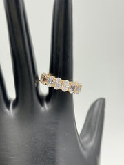 Absolute Sterling Silver Roseclad Oval-cut CZ Eternity Ring, Size 6