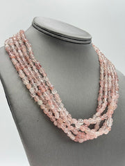 Jay King Sterling Silver Strawberry Quartz Multi-strand Beaded Necklace, 18"