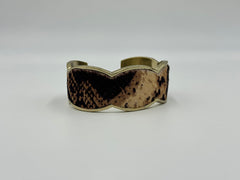 Patricia Nash Goldtone Faux Pelt Cuff Bracelet. 7-1/2"