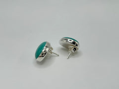 Jay King Sterling Silver #7 Yellow Turquoise Stud Earrings,