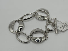 Elle Sterling Silver Open-work Station Bracelet, 8"; 6-3/4"Fit