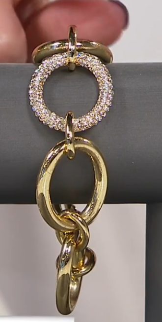 Roberto by RFM "Mama" Pav Crystal Link Bracelet, 6-3/4"