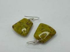 Jay King Sterling Silver Green Opal Drop Earrings, 1"