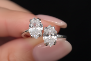 Herkimer Mines Sterling Silver "Diamond" Quartz Freeform Two-Stone Ring, Size 10