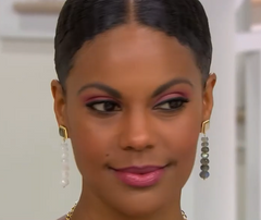 Rarities Sterling Silver Gold-clad Labradorite & Moonstone Mismatch Drop Earrings