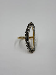 Rarities Sterling Silver Goldclad 0.76ctw Diamond Negative Space Oval Ring, Size 7