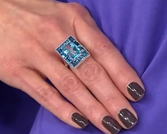 Colleen Lopez Sterling Silver Sky Blue Topaz &London Blue Topaz Ring, Size 6