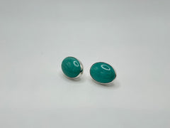 Jay King Sterling Silver #7 Yellow Turquoise Stud Earrings,