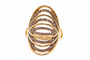 Rarities Sterling Silver Goldclad .52ctw Champagne Diamond Ring, Size 5