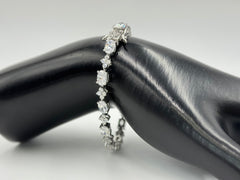 Absolute Sterling Silver Oval & Round Cluster Line Bracelet, 6" fit