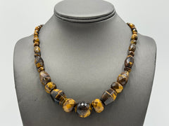 Jay King Sterling Silver Tiger's Eye Multi-shape Faceted Necklace, 18"