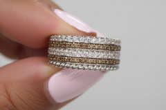 Colleen Lopez Sterling Silver 0.25ctw Champagne Diamond Rope Band Ring, Size 5