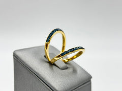 Colleen Lopez Sterling Silver 0.5ctw Blue Diamond Negative Space Ring, Size 6