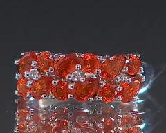 Paul Deasy Sterling Silver 2.52ctw Orange Kyanite & White Zircon Ring, Size 5