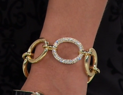 Roberto by RFM "Mama" Pav Crystal Link Bracelet, 6-3/4"