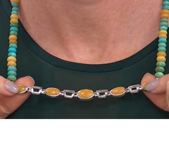 Jay King Stelring Silver Multi-Gemstone Oval Station Reversible Necklace, 18"