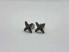 Rarities Sterling Silver Diamond "x" Stud Earrings.