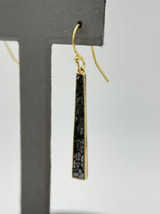 JoyaSterling Silver Goldclad crushed Diamond Drop Earrings, 2"