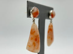 Jay King Sterling Silver Freeform Sunstone Drop Earrings, 1-1/2"