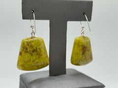 Jay King Sterling Silver Green Opal Drop Earrings, 1"