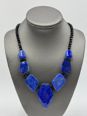 Jay King Sterling Silver Lapis & Amazonite Reversible Statement Necklace, 18"