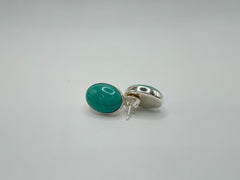 Jay King Sterling Silver #7 Yellow Turquoise Stud Earrings,