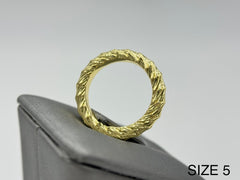 Bellezza Bronze 4mm Diamond-cut Band Stack Ring, Size 5