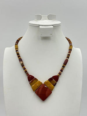 Jay King Sterling Silver Multicolor Mookaite Beaded Bib Necklace 18”