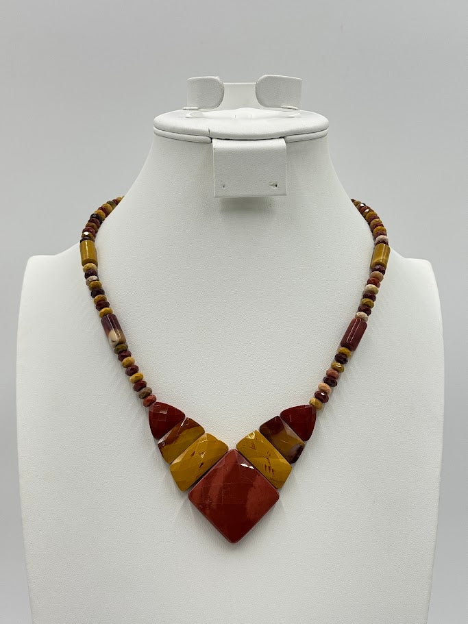 Jay King Sterling Silver Multicolor Mookaite Beaded Bib Necklace 18”