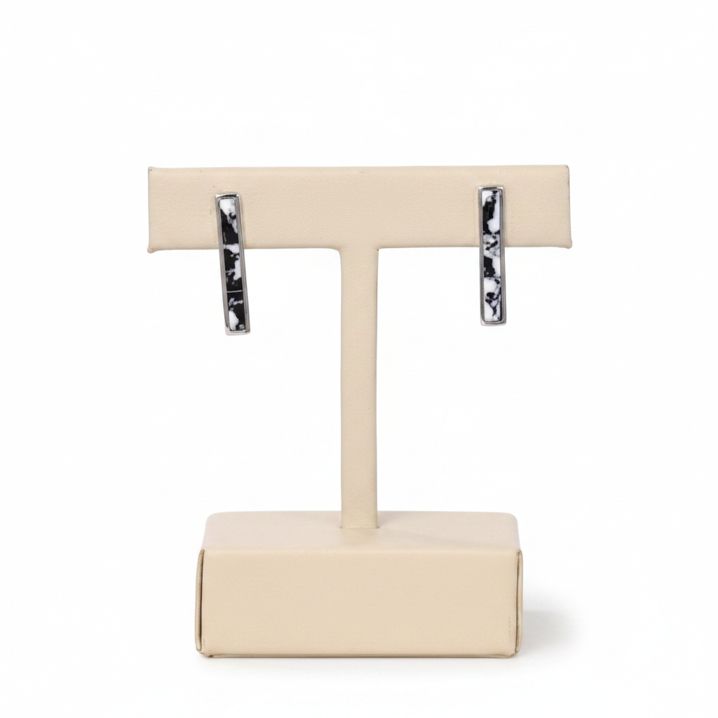Chaco Canyon Sterling Silver White Howlite Bar Post Earrings