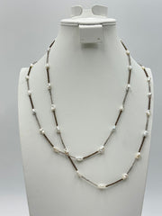 Rarities Sterling Silver Labradorite & Pearl Necklace, 54"