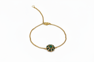 Colleen Lopez Sterling Silver Goldlclad.30ctw Green Diamond Adjustable Bracelet 7"